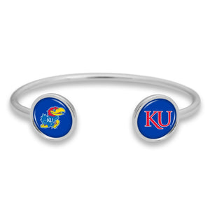 Kansas Jayhawks Duo Dome Cuff Bracelet
