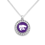 Kansas State Wildcats Kenzie Round Crystal Charm Necklace