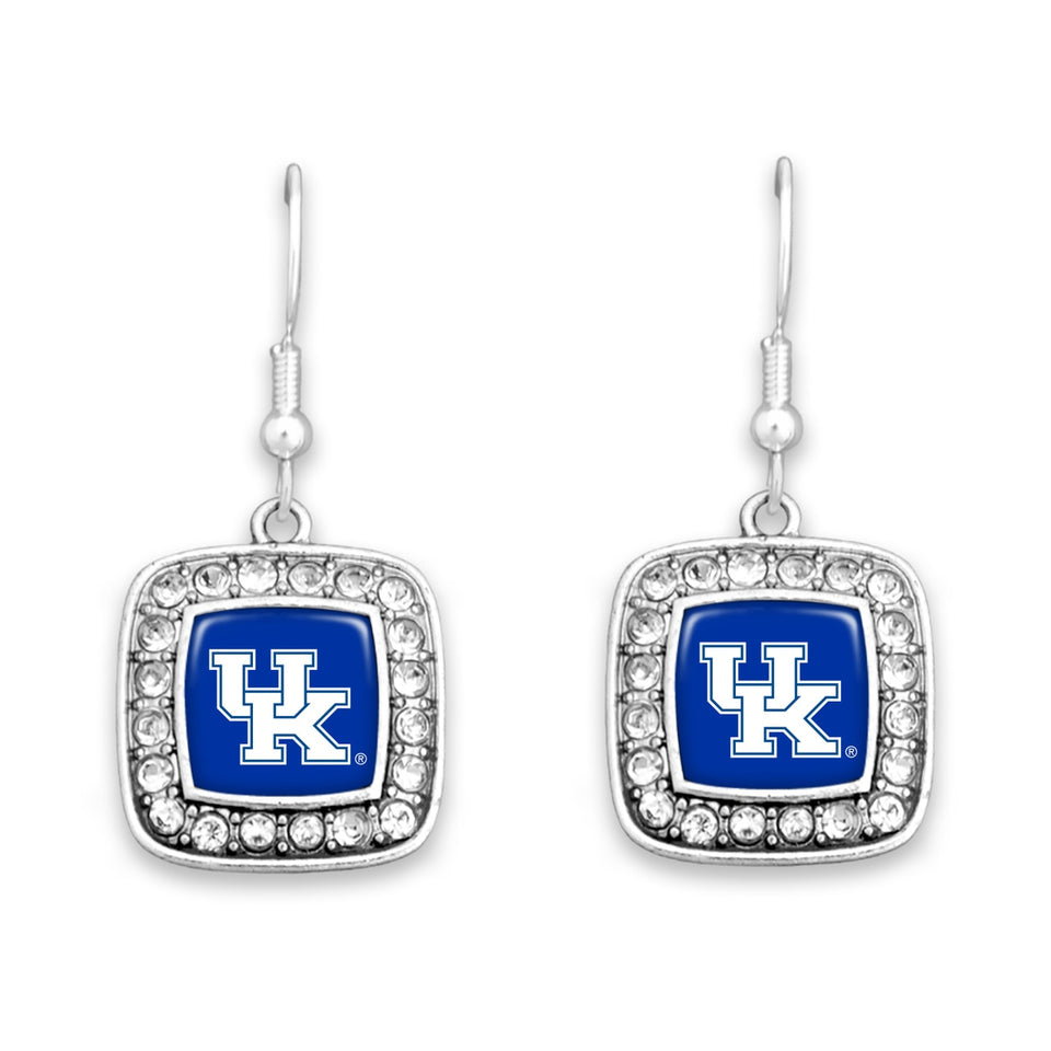 Kentucky Wildcats Square Crystal Charm Kassi Earrings
