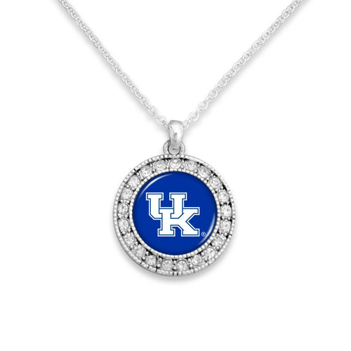 Kentucky Wildcats Kenzie Round Crystal Charm Necklace