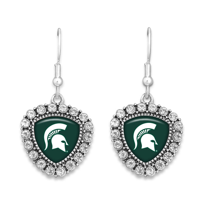 Michigan State Spartans Brooke Crystal Earrings