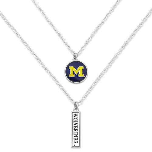 Michigan Wolverines Double Down Necklace