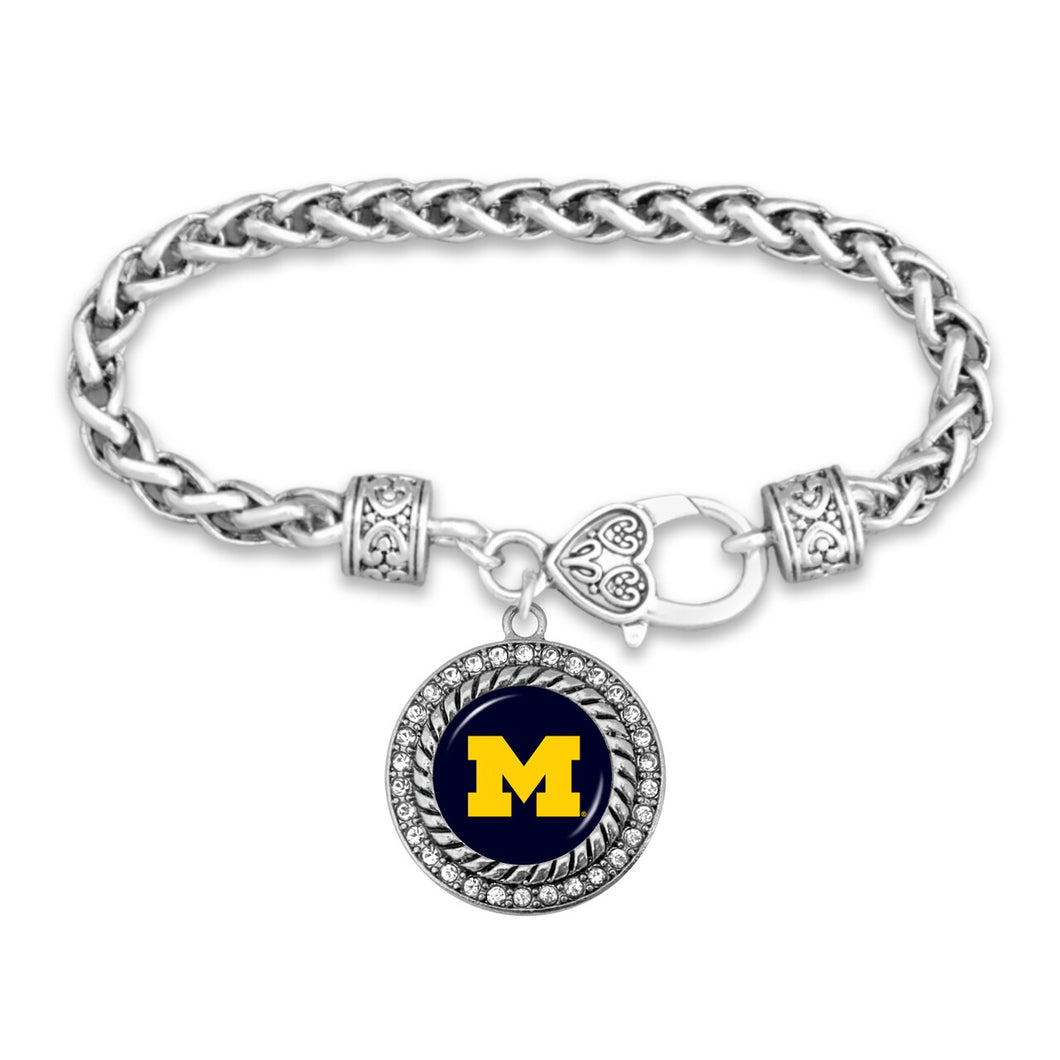 Michigan Wolverines Clasp Bracelet- Allie