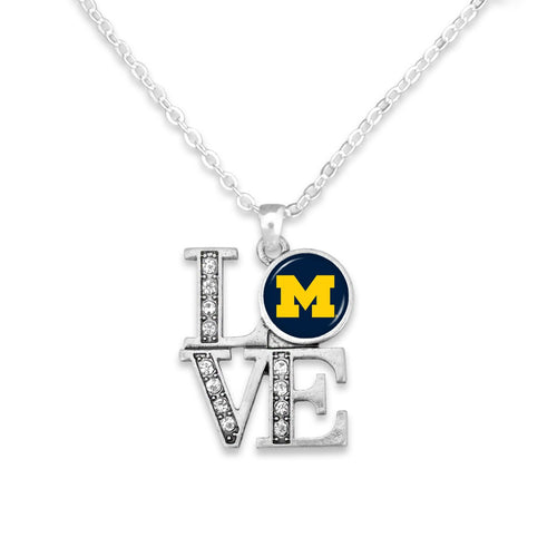 Michigan Wolverines LOVE Necklace
