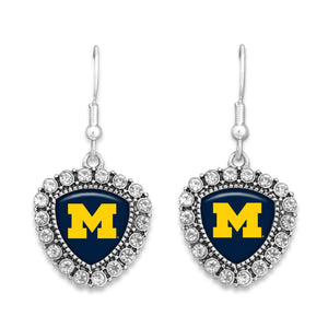 Michigan Wolverines Brooke Crystal Earrings