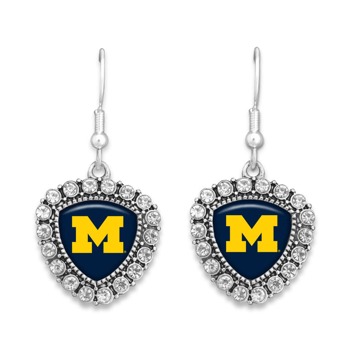 Michigan Wolverines Brooke Crystal Earrings