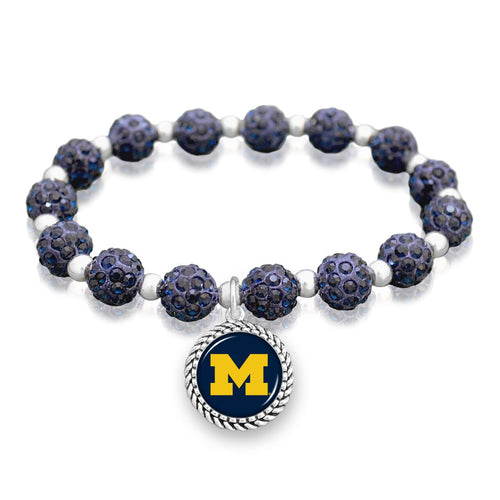 Michigan Wolverines Team Color Sparkle Stretchy Bracelet