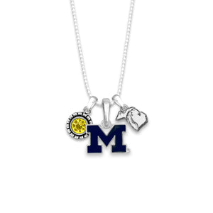 Michigan Wolverines Home Sweet School Necklace