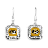 Missouri Tigers Square Crystal Charm Kassi Earrings