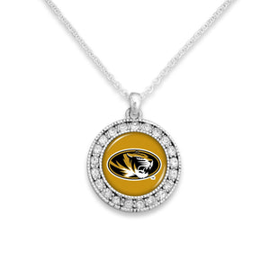 Missouri Tigers Kenzie Round Crystal Charm Necklace