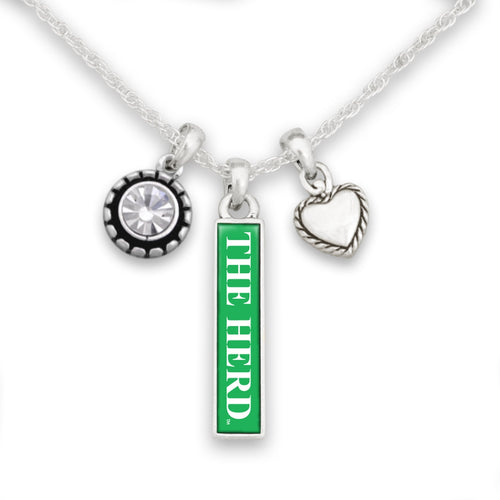 Marshall Thundering Herd Triple Charm Necklace