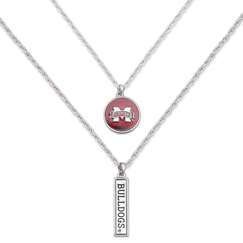 Mississippi State Bulldogs Double Down Necklace