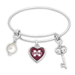 Mississippi State Bulldogs Pearl Bracelet