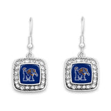 Memphis Tigers Square Crystal Charm Kassi Earrings