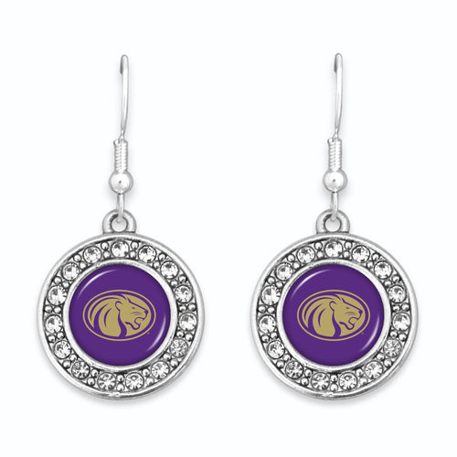 North Alabama Lions Abby Girl Round Crystal Earrings