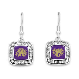 North Alabama Lions Square Crystal Charm Kassi Earrings