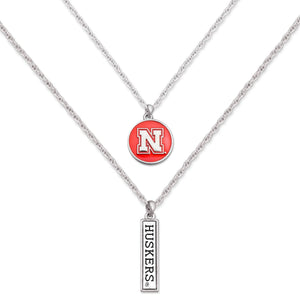 Nebraska Cornhuskers Double Down Necklace