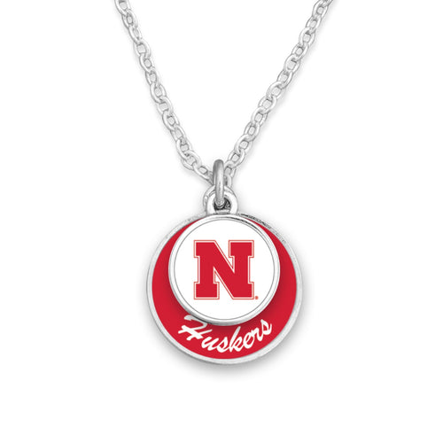 Nebraska Cornhuskers Stacked Disk Necklace