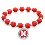 Nebraska Cornhuskers Team Color Sparkle Stretchy Bracelet