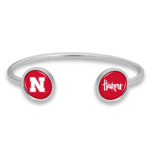 Nebraska Cornhuskers Duo Dome Cuff Bracelet