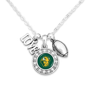 North Dakota State Bison Football, Love and Logo Necklace