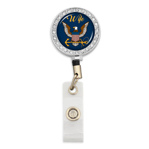 U.S. Navy Crystal Badge Holder for Wife