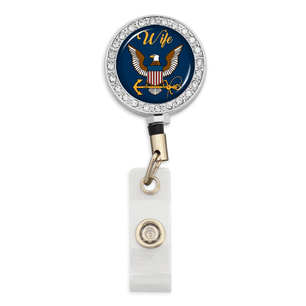 U.S. Navy Crystal Badge Holder for Wife