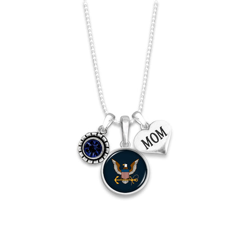 U.S. Navy Triple Charm Necklace for Mom