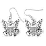U.S. Navy Silver Logo Charm Earrings