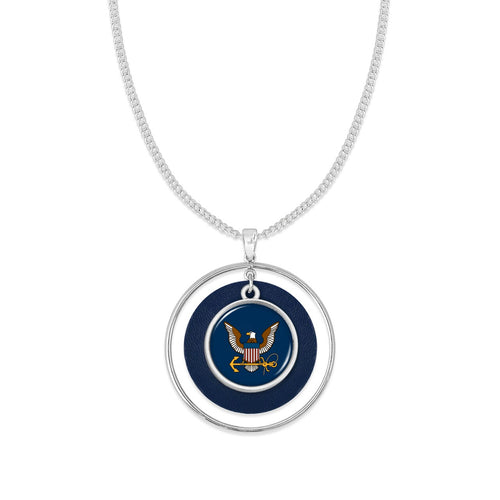 U.S. Navy Lindy Hoop Charm Necklace