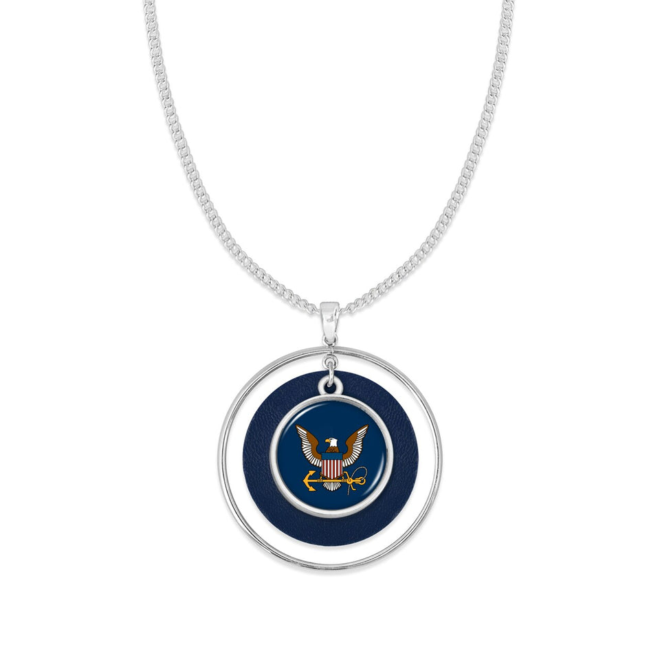 U.S. Navy Lindy Hoop Charm Necklace