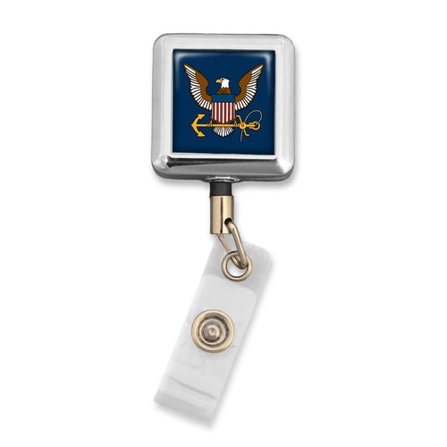 U.S. Navy Square Logo Charm Badge Holder