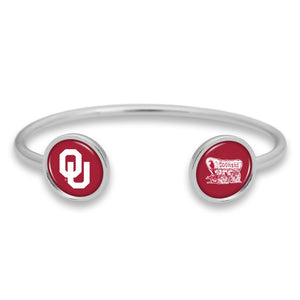 Oklahoma Sooners Duo Dome Cuff Bracelet