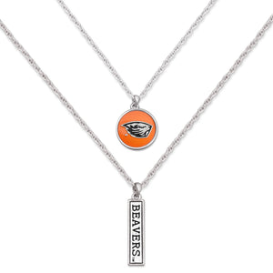 Oregon State Beavers Double Down Necklace