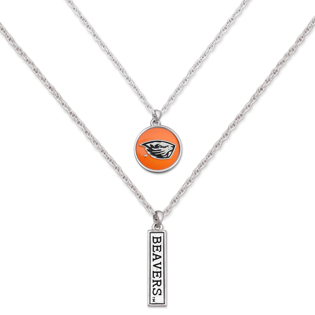 Oregon State Beavers Double Down Necklace