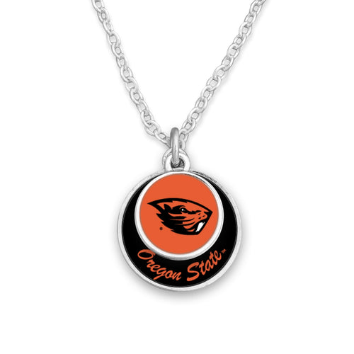 Oregon State Beavers Stacked Disk Necklace