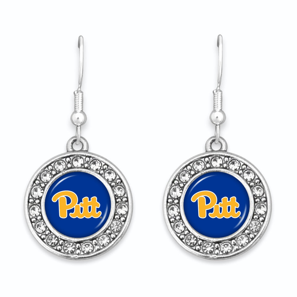 Pittsburgh Panthers Abby Girl Round Crystal Earrings