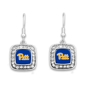 Pittsburgh Panthers Square Crystal Charm Kassi Earrings