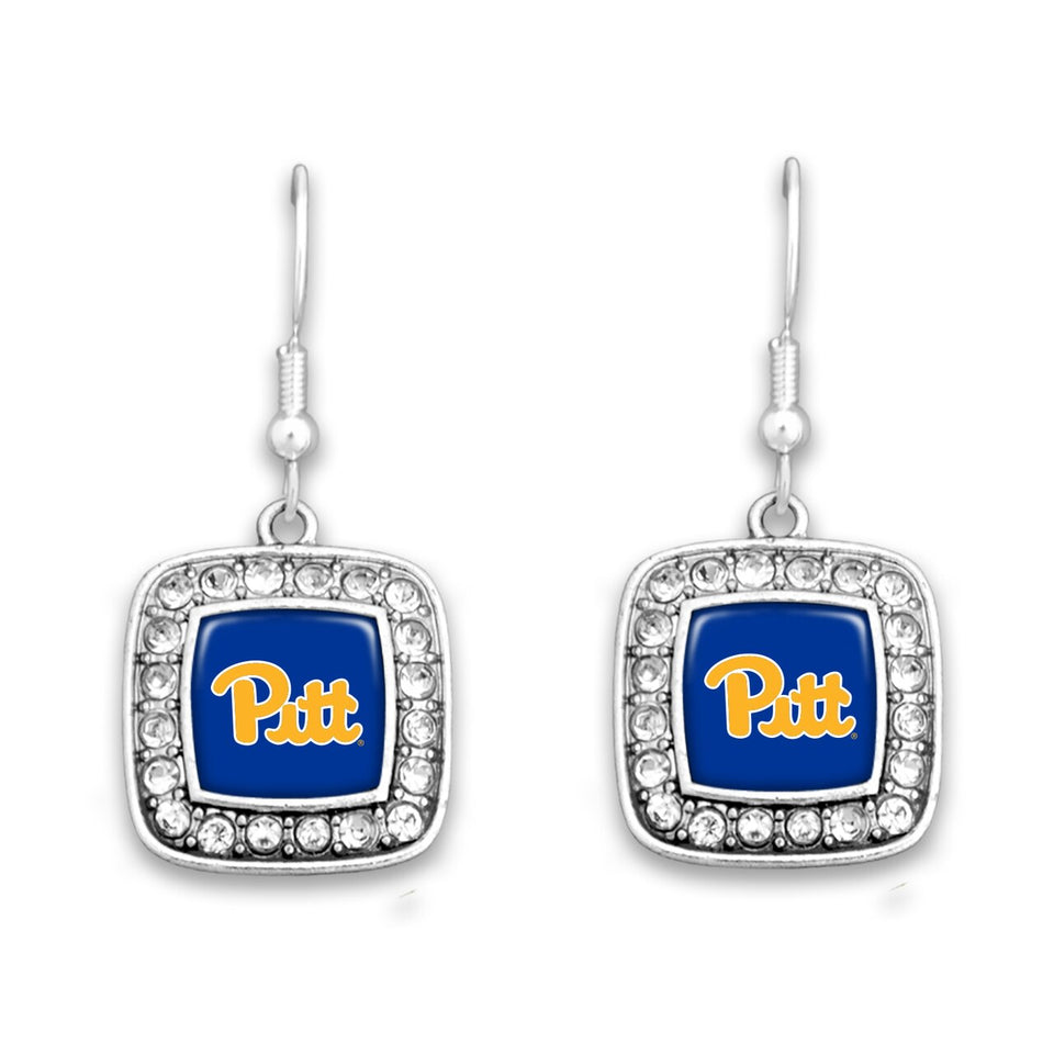 Pittsburgh Panthers Square Crystal Charm Kassi Earrings