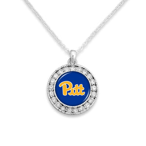 Pittsburgh Panthers Kenzie Round Crystal Charm Necklace