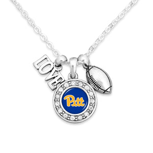 Pittsburgh Panthers Football, Love and Logo Necklace