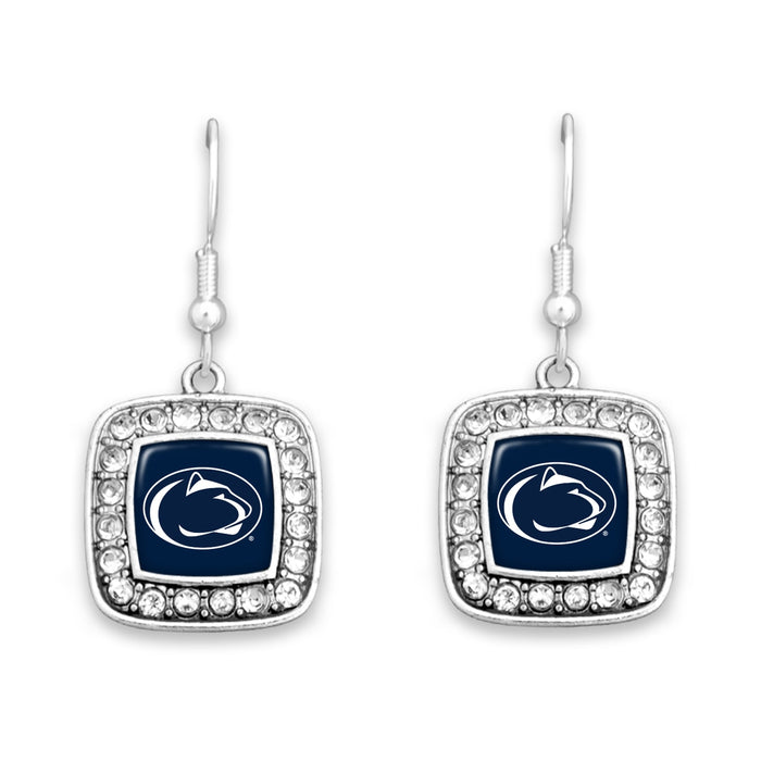 Penn State Nittany Lions Square Crystal Charm Kassi Earrings