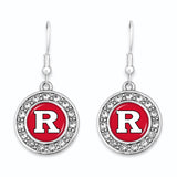 Rutgers Scarlet Knights Abby Girl Round Crystal Earrings