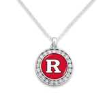Rutgers Scarlet Knights Kenzie Round Crystal Charm Necklace