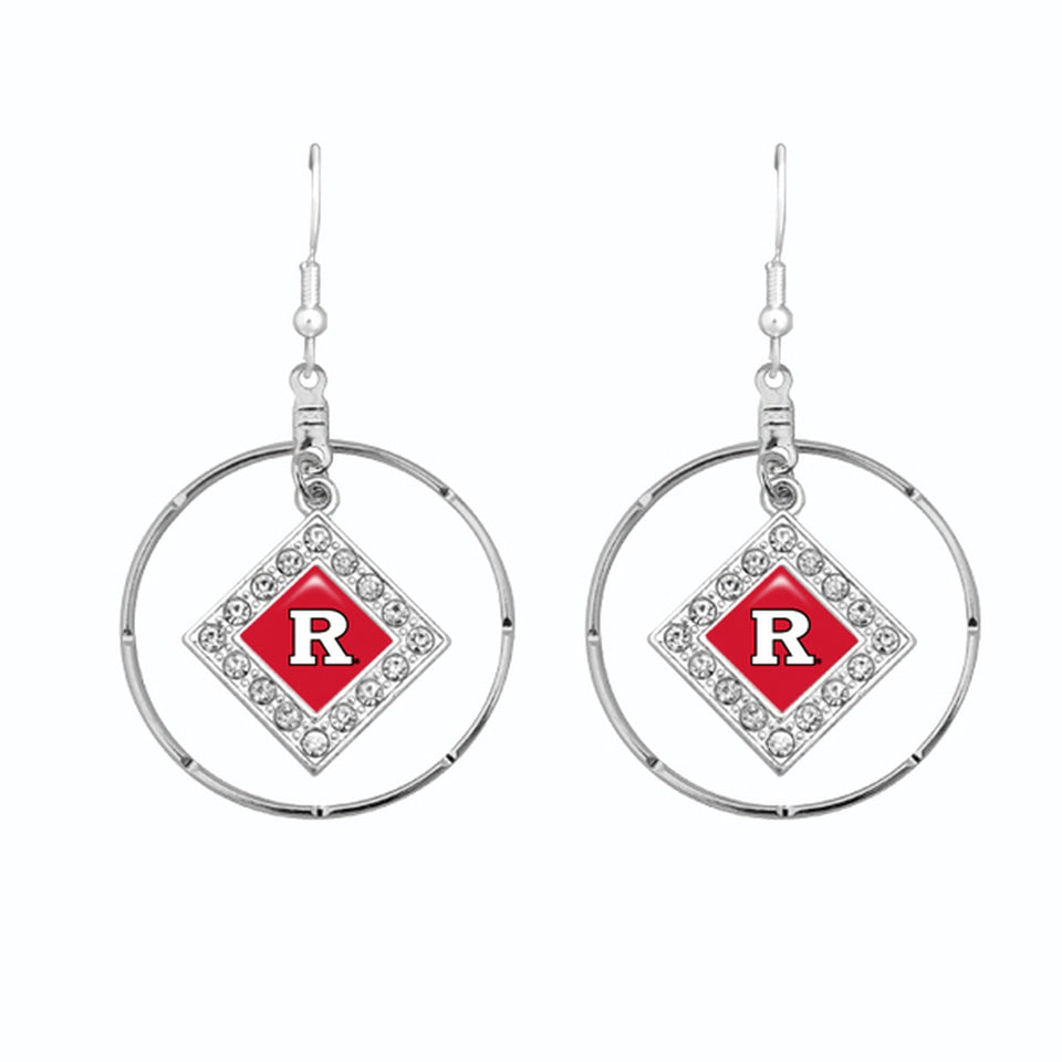 Rutgers Scarlet Knights Silver Hoop Earrings