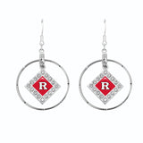 Rutgers Scarlet Knights Silver Hoop Earrings