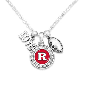 Rutgers Scarlet Knights Football, Love and Logo Necklace