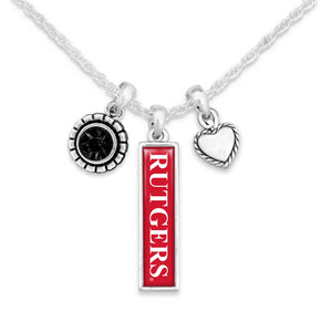 Rutgers Scarlet Knights Triple Charm Necklace