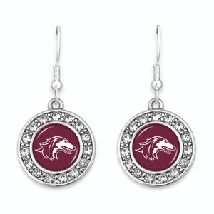 Southern Illinois Salukis Abby Girl Round Crystal Earrings