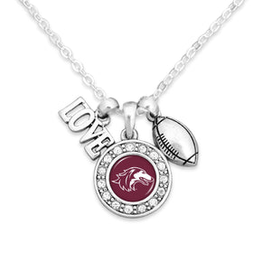 Southern Illinois Salukis Football, Love and Logo Necklace